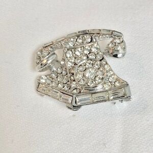 Vintage Rotary Dial Telephone Brooch.